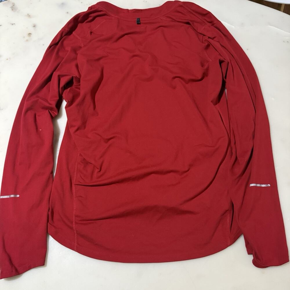 Nike Running Dri-FIT Men's M Red Quarter Zip Pullover Long Sleeve Shirt - Picture 2 of 15